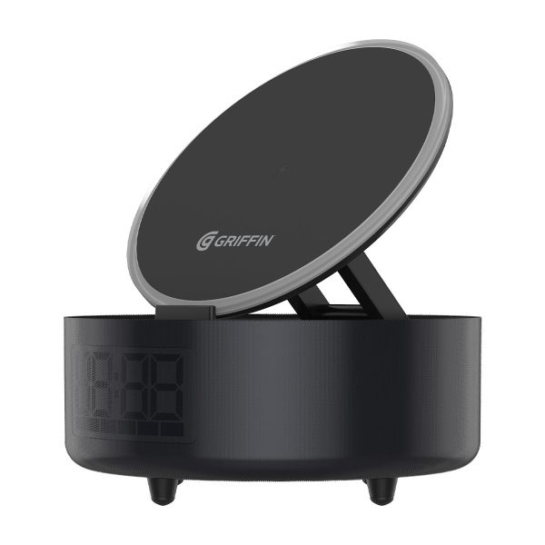 Griffin 15W Wireless Alarm Clock Charging Dock with Bluetooth Speaker For Discount