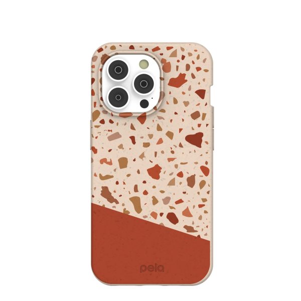 Seashell Clay Terrazzo iPhone 14 Pro Case with MagSafe Module Online now