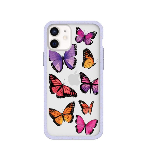 Clear Butterfly Sky iPhone 12 Mini Case With Lavender Ridge Fashion