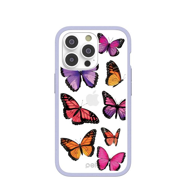 Clear Butterfly Sky iPhone 14 Pro Case With Lavender Ridge Hot on Sale