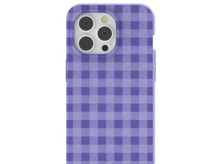 Lavender Checkered iPhone 14 Pro Case with MagSafe Module Cheap