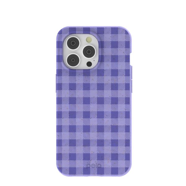 Lavender Checkered iPhone 14 Pro Case with MagSafe Module Cheap