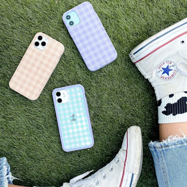 Lavender Checkered iPhone 12 Mini Case Online Hot Sale