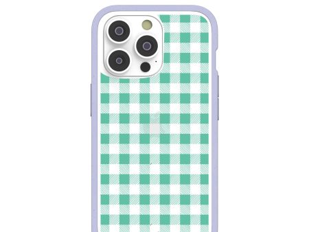 Clear Green Gingham iPhone 14 Pro Case With Lavender Ridge For Cheap