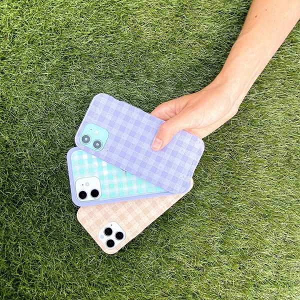 Lavender Checkered iPhone 12 Mini Case Online Hot Sale