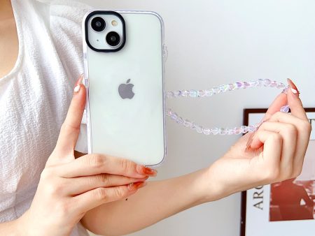 Transparent Silicon Impact Case for iPhone With White Heart Charm For Discount