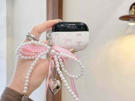 Bow Style Silicon Airpod Case With Beaded Charm on Sale