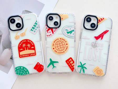 Travel Stickers Designer Impact Proof Silicon Phone Case for iPhone For Cheap