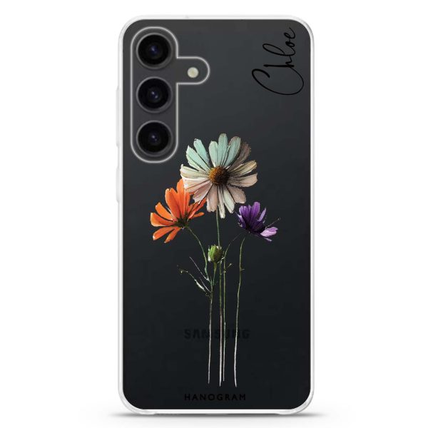 A watercolour floral Samsung Galaxy Ultra Clear Case For Sale