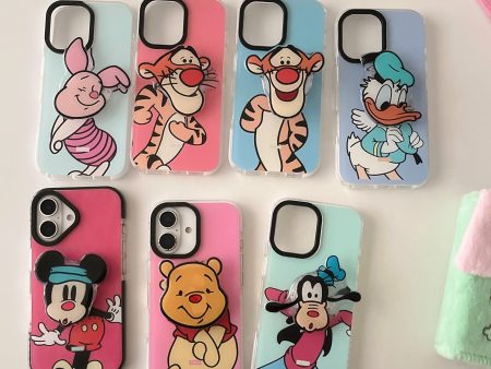 Cute Cartoon Impact Proof Silicon Case for iPhone With Cartoon Holder For Discount