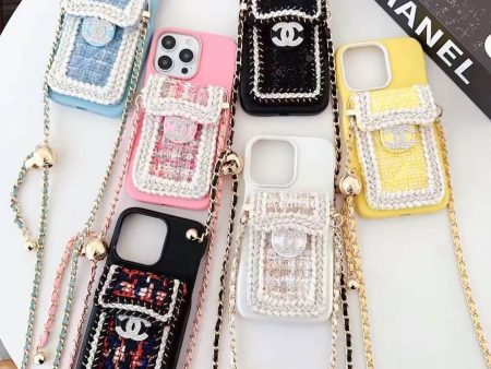 Luxury Branded Leather Crochet Wallet Case For iPhone With Sling Supply