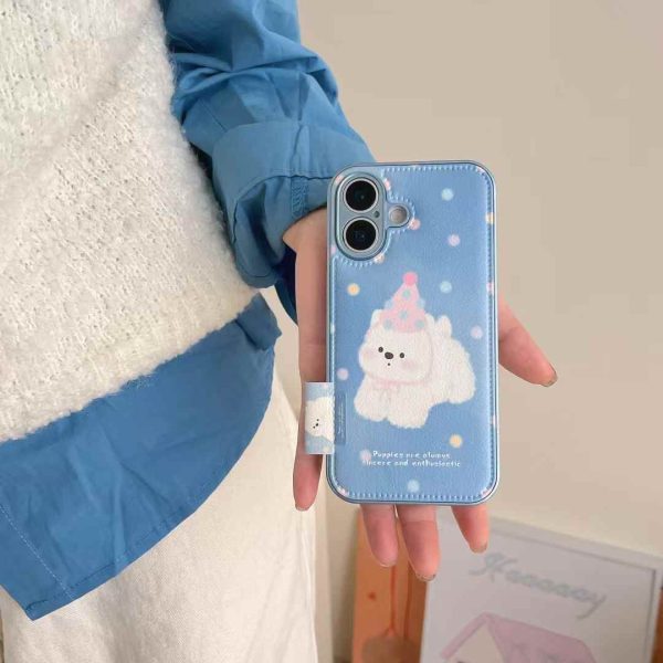 Puppies Are Always Sincere  ! Leather Case For iPhone Online now