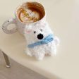 Cute White Puppy With Scarf Plush Airpod Case For Sale