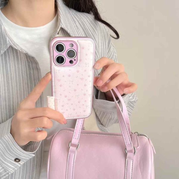 Floral Bow Leather Case For iPhone Online