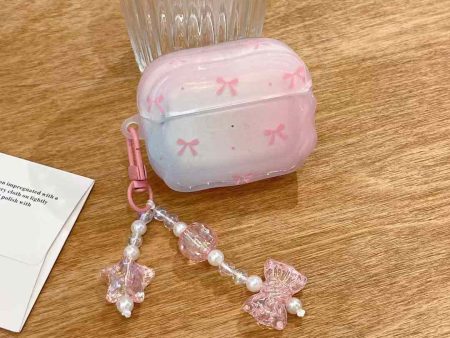 Bow Pattern Silicon Airpod Case With Cute Crystal Charm Online