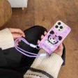 Baby Cartoon Embroidery Silicon Case for iPhone With String Holder For Cheap