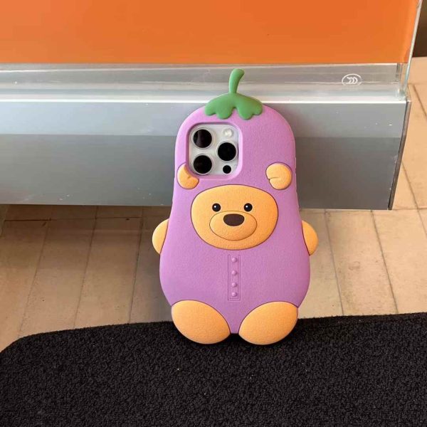 Bear Brinjal Silicon Case For iPhone Supply