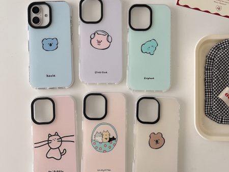 Solid Color Cute Cartoon Designer Impact Proof Silicon Case for iPhone Fashion