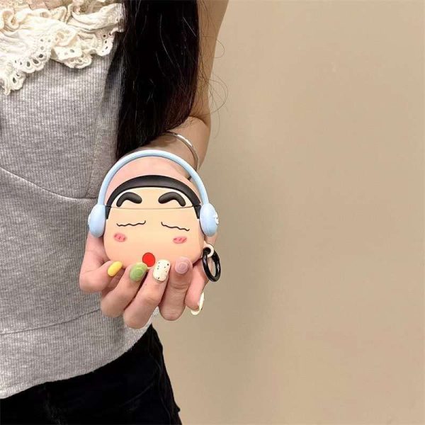 Cute Cartoon Design With Headphone Silicon Aipod Case Discount