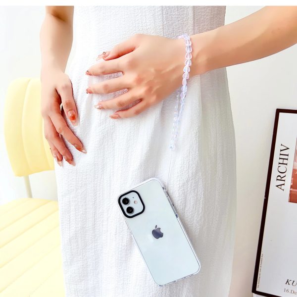 Transparent Silicon Impact Case for iPhone With White Heart Charm For Discount