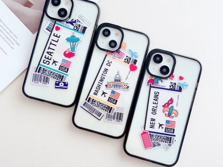 USA Tickets Designer Impact Proof Silicon Phone Case for iPhone Discount