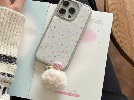 Star Pattern Silicon iPhone Case With Cute Pom Pom Charm Online