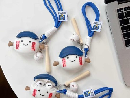 Baseball Style Airpod Case With Baseball Charm Online Hot Sale