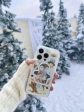 Snowman Pattern Designer Silicon Case for iPhone With Magsafe Holder Fashion