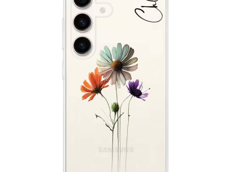 A watercolour floral Samsung Galaxy Ultra Clear Case For Sale