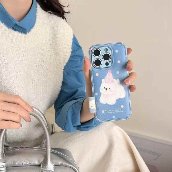 Puppies Are Always Sincere  ! Leather Case For iPhone Online now