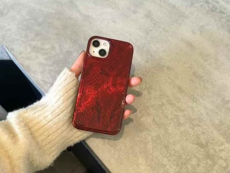 Snake Skin Pattern Silicon Case For iPhone ( Wne Red ) Cheap