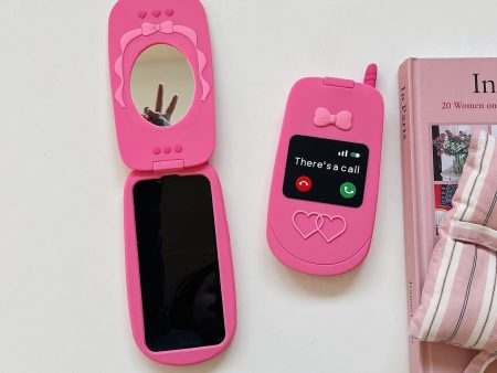 90s Style Flip Phone Style Silicon Case For iPhone For Sale