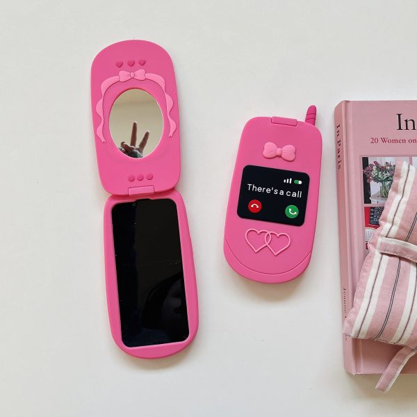 90s Style Flip Phone Style Silicon Case For iPhone For Sale