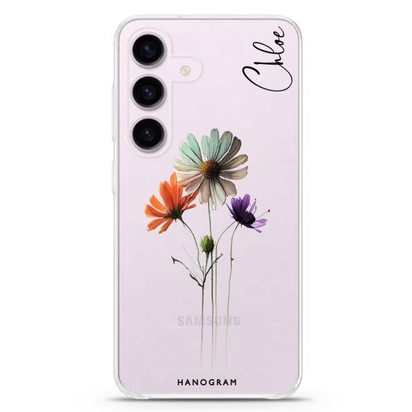 A watercolour floral Samsung Galaxy Ultra Clear Case For Sale