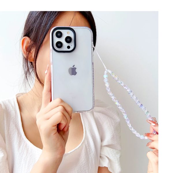 Transparent Silicon Impact Case for iPhone With White Heart Charm For Discount