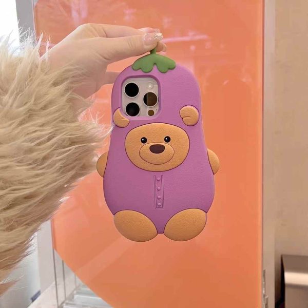 Bear Brinjal Silicon Case For iPhone Supply