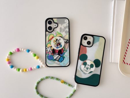 Cartoon Design Silicon Case for iPhone With Holder and Charm Sale