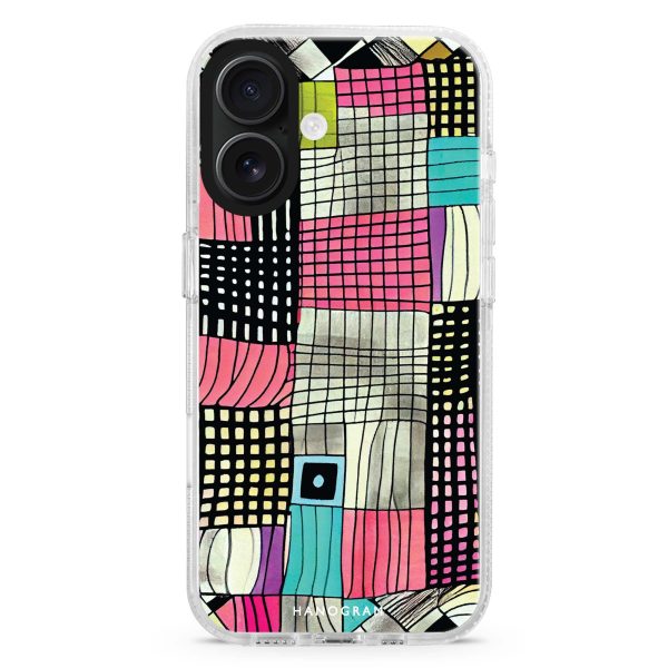 Abstract Checked Pattern MagSafe Compatible Ultra Clear Case Fashion