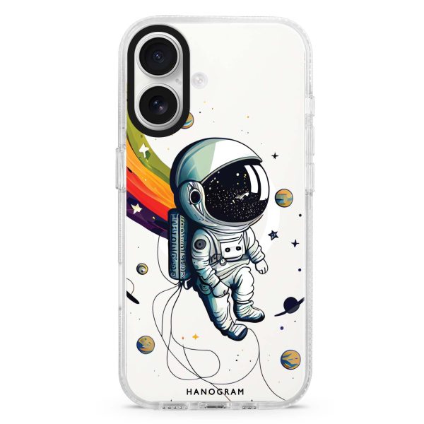 Astronaut in rainbow MagSafe Compatible Ultra Clear Case Cheap