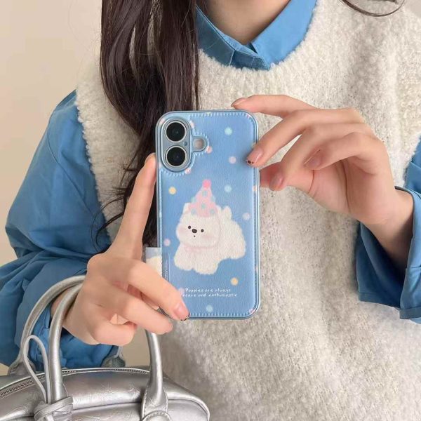 Puppies Are Always Sincere  ! Leather Case For iPhone Online now