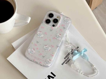 Baby Puppy Silicon Case For iPhone With Bow Charm Discount