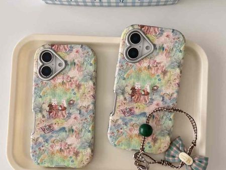 Animals Enjoying Picnic Case For iPhone With Bow Charm For Discount