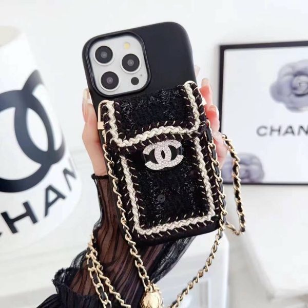 Luxury Branded Leather Crochet Wallet Case For iPhone With Sling Supply