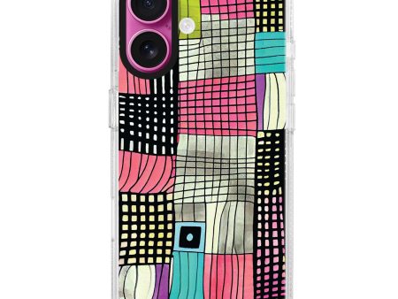 Abstract Checked Pattern MagSafe Compatible Ultra Clear Case Fashion