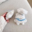 Cute White Puppy With Scarf Plush Airpod Case For Sale