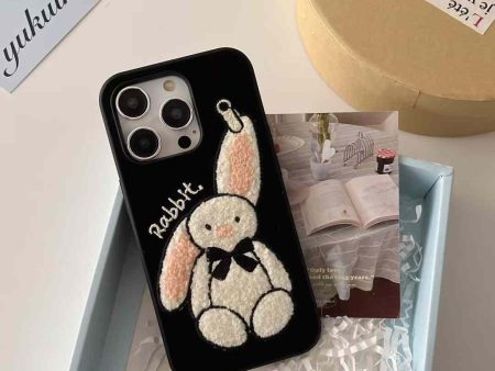 Sweet Rabbit Embroidery Case For iPhone With Holder For Cheap