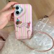 3D Embroidery Dog Stripes Case for iPhone With Hand Bracelet Online Hot Sale