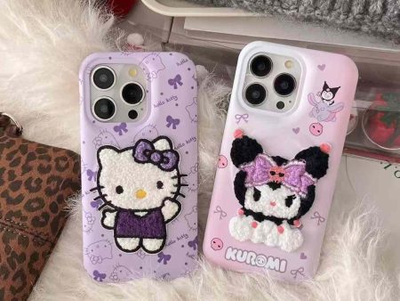 Baby Cartoon Fluffy Embroidery Case for iPhone For Discount