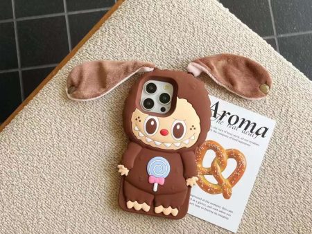 Teddy Boy Designer Silicon Case for iPhone With Plush Ears As Holder Supply