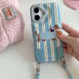 3D Embroidery Dog Stripes Case for iPhone With Hand Bracelet Online Hot Sale